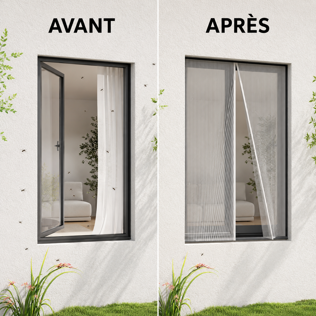 Moustiquaire Fenêtre Magnétique Sans Perçage – Protection Anti-Moustiques